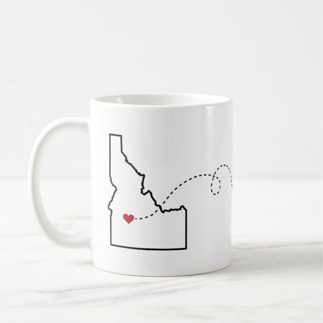Caneca De Café Idaho para Oregon - Heart2Heart (Esquerda)