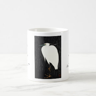 Caneca De Café Ide Gakusui White Heron em Rain ukiyo-e japonês