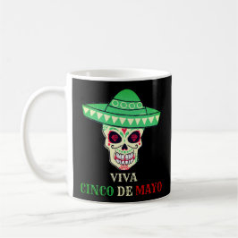 Caneca De Café Ideia divertida do partido de crânio VIVA CINCO DE
