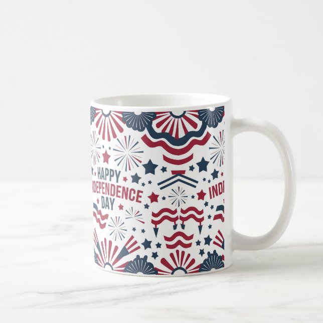 Caneca De Café Ideia do Dia da Independência e 4 de julho (Direita)