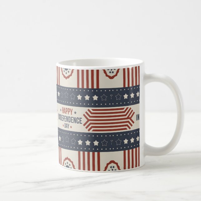 Caneca De Café Ideia do Dia da Independência e 4 de julho (Direita)