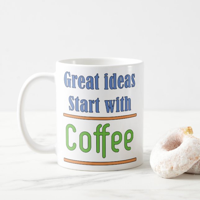 Caneca De Café Ideias de excelente Comecem com Café (Com Donut)