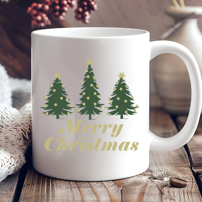 Caneca De Café Ideias de Natal de árvores de pinho decoradas para (Criador carregado)