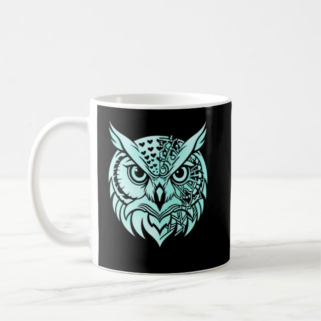 Caneca De Café Identidade de Coruja Abstrata – Observador Simbóli (Esquerda)