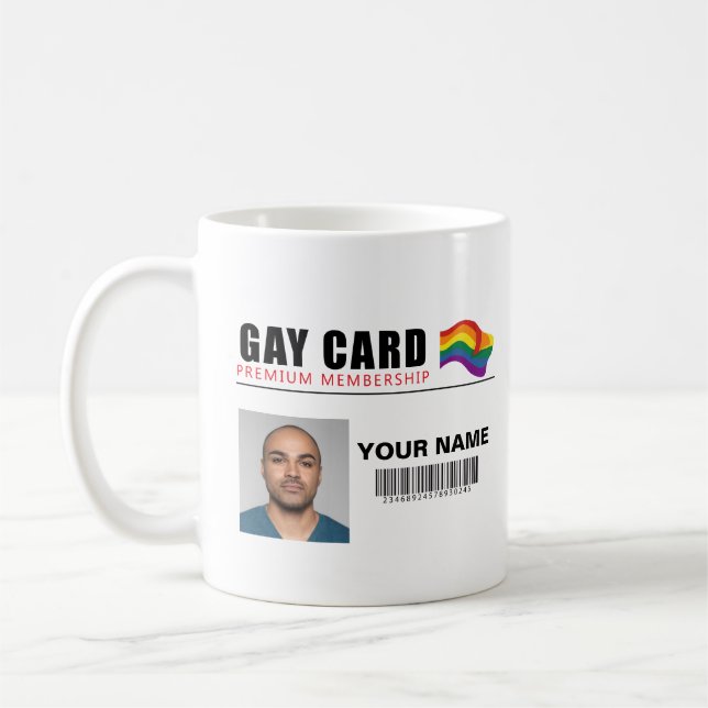 Caneca De Café Identidade de Gay de Piada de presente personaliza (Esquerda)