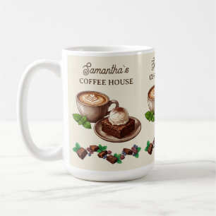 Caneca De Café Identidade Visual da Padaria de Brownie e Frutas V