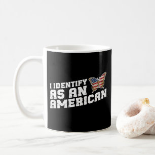 Caneca De Café Identifico-Me Como Uma Borboleta Americana Bandeir
