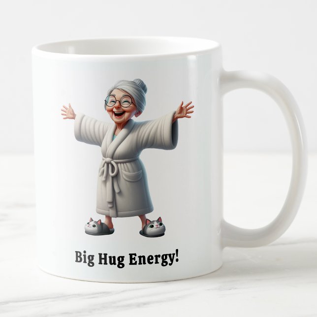 Caneca De Café Idoso Alegre em um Robe Aconchegante (Criador carregado)
