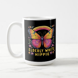 Caneca De Café Idoso Branco Hippie Funny Cotação Retrohumor