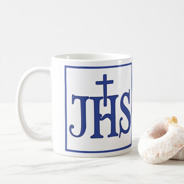 Caneca De Café Iesus Hominum Salvator (Com Donut)