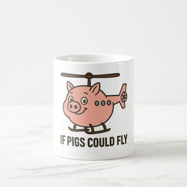 Caneca De Café If pigs could fly - helicopter (Centro)