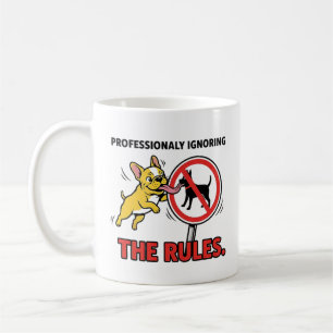 Caneca De Café Ignorando as Regras Profissionalmente Buldogue Fra