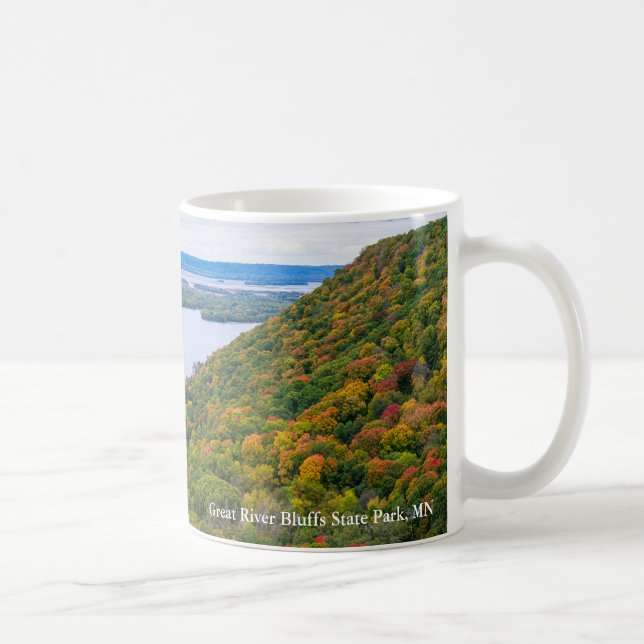 Caneca De Café ignorando o rio mississippi e os blefe (Direita)