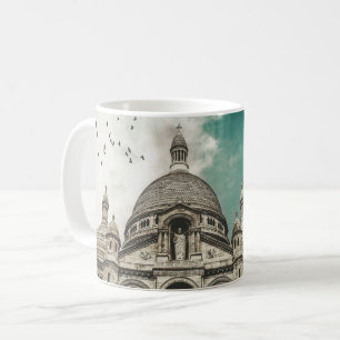 Caneca De Café Igreja e bando de aves, fotografia