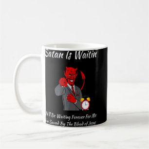 Caneca De Café Igreja Religiosa Cristã Satã Deus Satã Espera