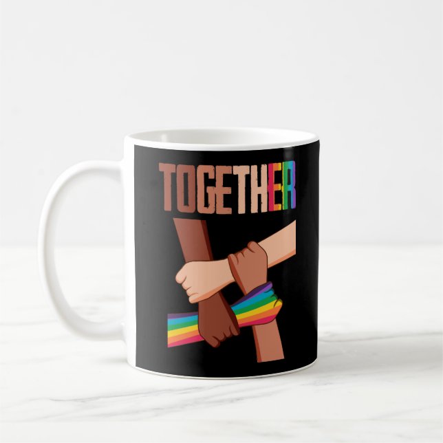Caneca De Café Igualdade Social Justiça Direitos Humanos Juntos (Esquerda)