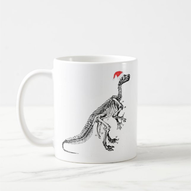 Caneca De Café Iguanodon (Dinossauro) Natal (Esquerda)