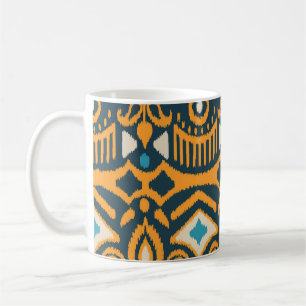 Caneca De Café Ikat artesanal: padrão étnico de tecido