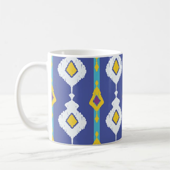 Caneca De Café Ikat, padrão étnico perfeito. (Esquerda)