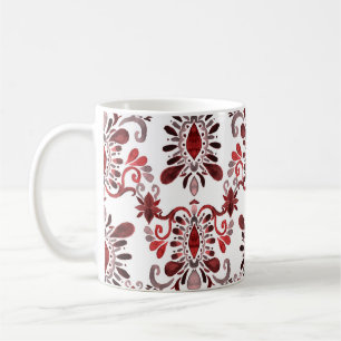 Caneca De Café Ikat Watercolor: Étnica Tribal Sem Vista.