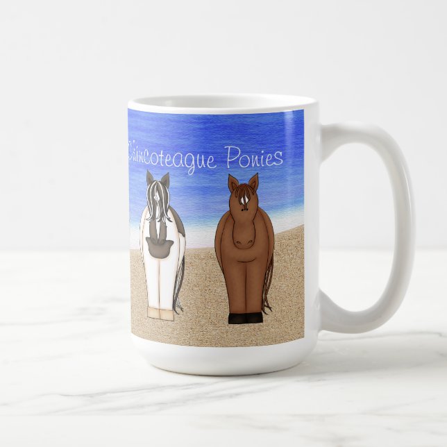 Caneca De Café Ilha Assateague VA Chincoteague Ponies Horse Mug (Direita)