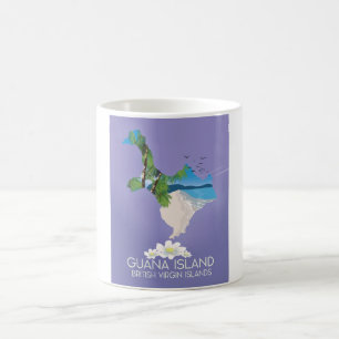 Caneca De Café Ilha de Guana Ilhas Virgens Britânicas pôster de v