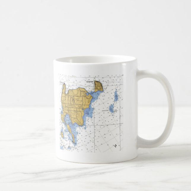 Caneca De Café Ilha de Washington, carta náutica dos WI (Direita)