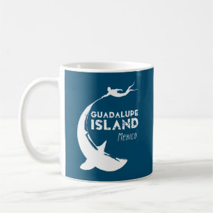 Caneca De Café Ilha Guadalupe México Mergulho Com Tubarões