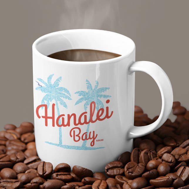 Caneca De Café Ilha Hanalei Bay de Kauai, Havaí (Criador carregado)