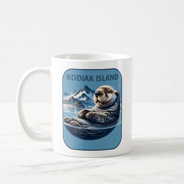 Caneca De Café Ilha Kodiak Sea Otter Alaska (Esquerda)