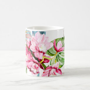 Caneca De Café Ilha PixDezines Orchid, Orquídea De Cymbidium Ros