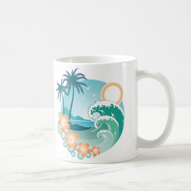 Caneca De Café Ilha Tropical (Direita)