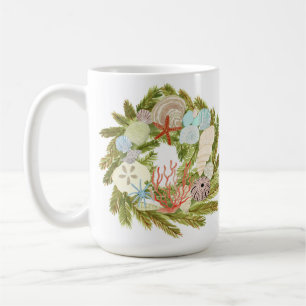 Caneca De Café Ilha Tropical Christmas Wreath Mug