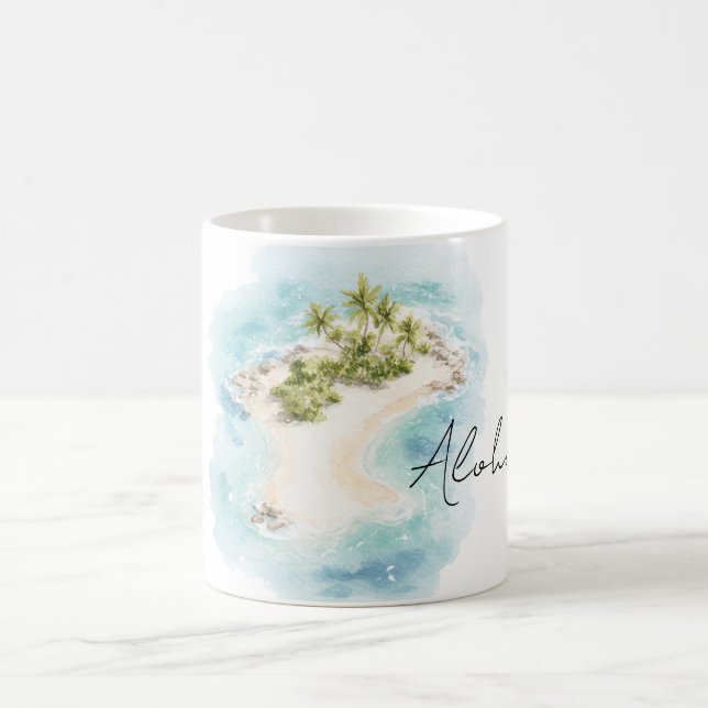Caneca De Café Ilha Tropical Havaí Aloha (Centro)