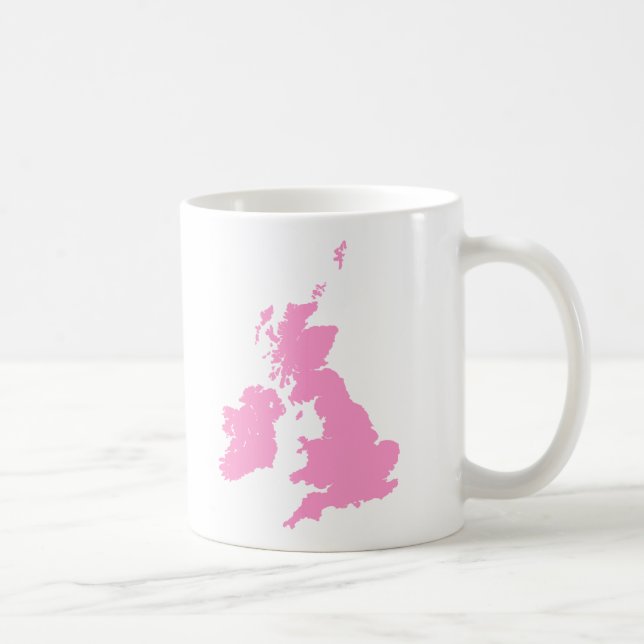 Caneca De Café Ilhas Britânicas - Rosa (Direita)