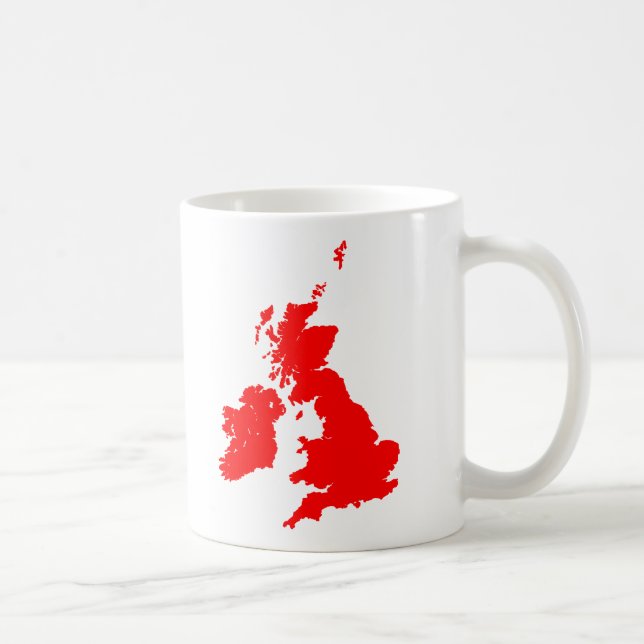 Caneca De Café Ilhas Britânicas - Vermelho (Direita)