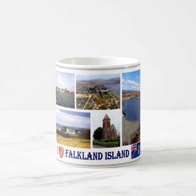 Caneca De Café Ilhas Falkland - Port Stanley - I Love - (Centro)