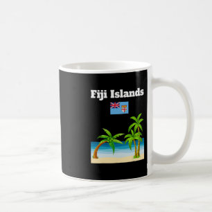 Caneca De Café Ilhas Fiji Amante Viagem Lembrança Bandeira Fijian