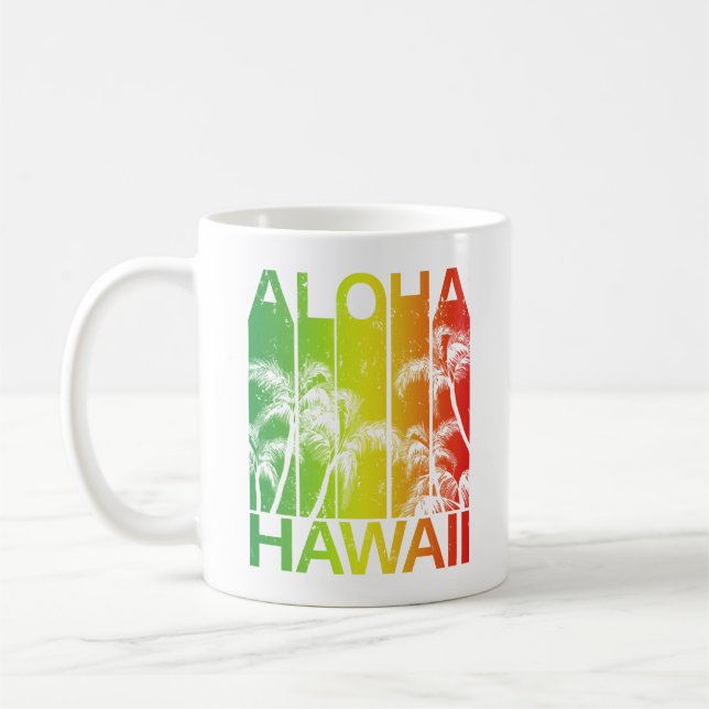 Caneca De Café Ilhas Retro Aloha Hawaii (Esquerda)
