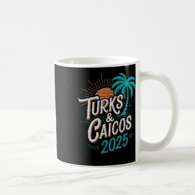 Caneca De Café Ilhas Turks Caicos 2025, Souvenirs de Vacation - U (Direita)
