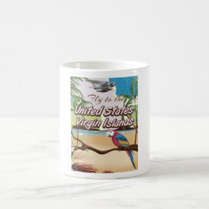 Caneca De Café Ilhas Virgens dos Estados Unidos pôster de viagem