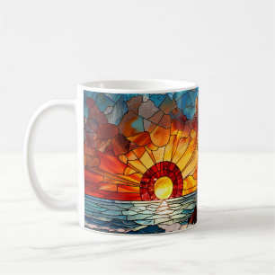 Caneca De Café Ilhós de vidro manchado Sensação de sol