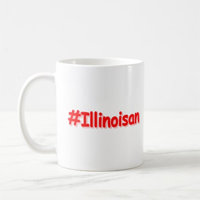 Caneca De Café "#Illinoisano " Design bonito. Comprar Agora (Esquerda)