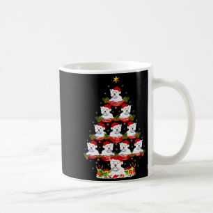 Caneca De Café Iluminação da Árvore de Natal do Cão Westie Natal