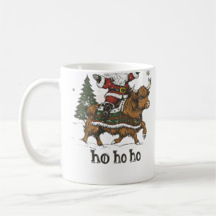 Caneca De Café Iluminação da Árvore de Natal Feminina Papai Noel