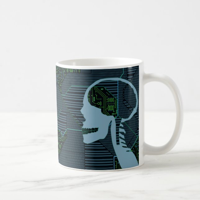 Caneca De Café iluminar o crânio lógico (Direita)