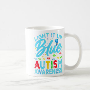 Caneca De Café Ilumine de Azul Conscientização do Autismo Homens