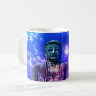 Caneca De Café Iluminismo Meditando a Cor da Estátua Buda