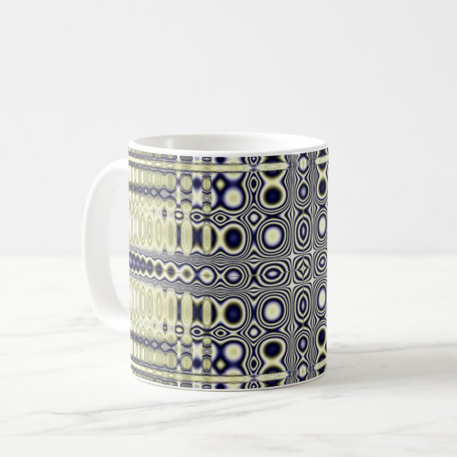 Caneca De Café Ilusão Óptica Fractal (Frente Esquerda)