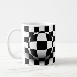 Caneca De Café Ilusão Xadrezada